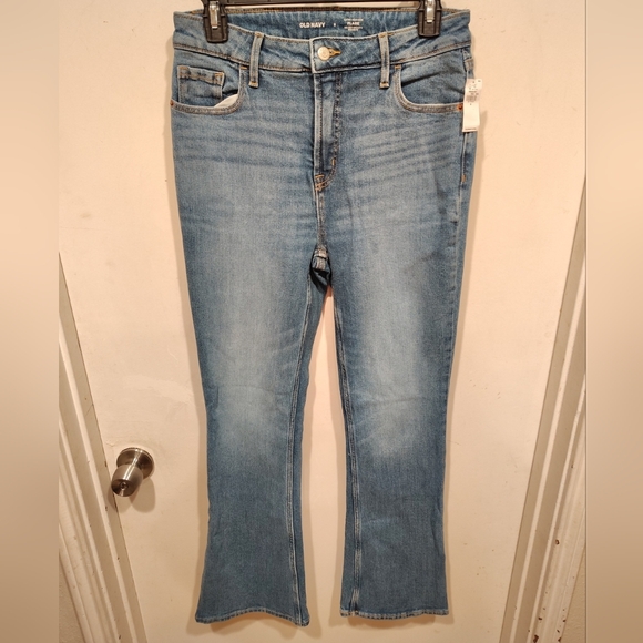 Old Navy NWT Extra High Rise Flare Blue Jeans Women's Sz 8 Casual Western Boho - Picture 1 of 7